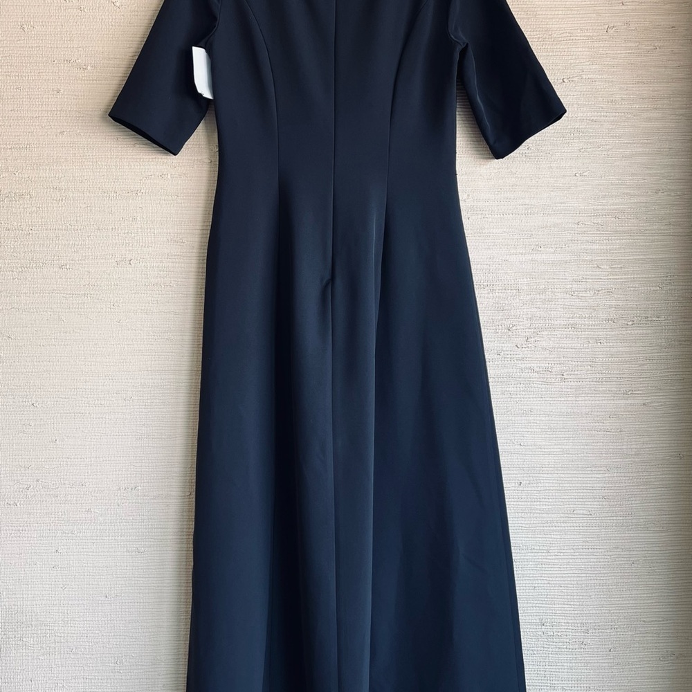 NEW! Kay Unger Davina in Black Stretch Crepe Walk Through Jumpsuit - Picture 5 of 8